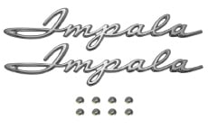 1961 QUARTER EMBLEM, "IMPALA" SCRIPT